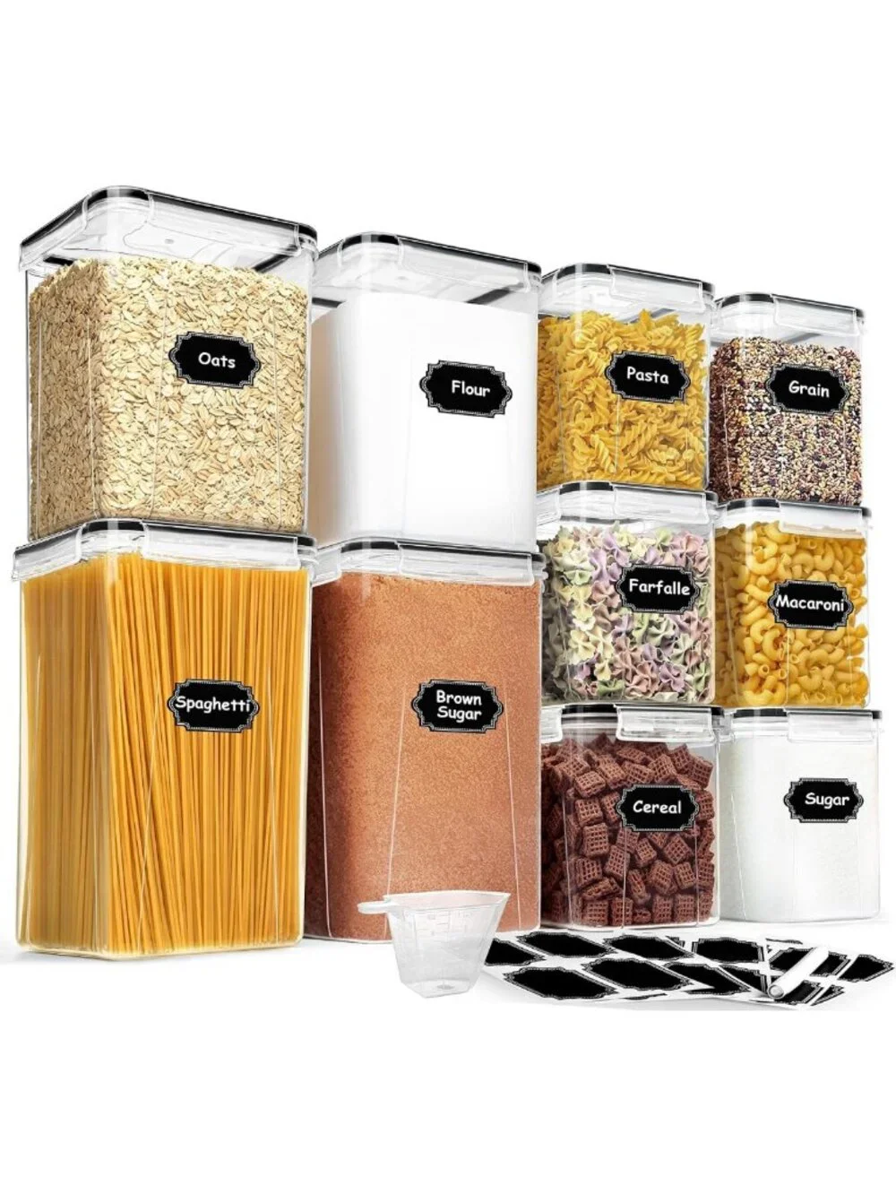 10-Pack Airtight Food Storage Containers for Kitchen Pantry Organization